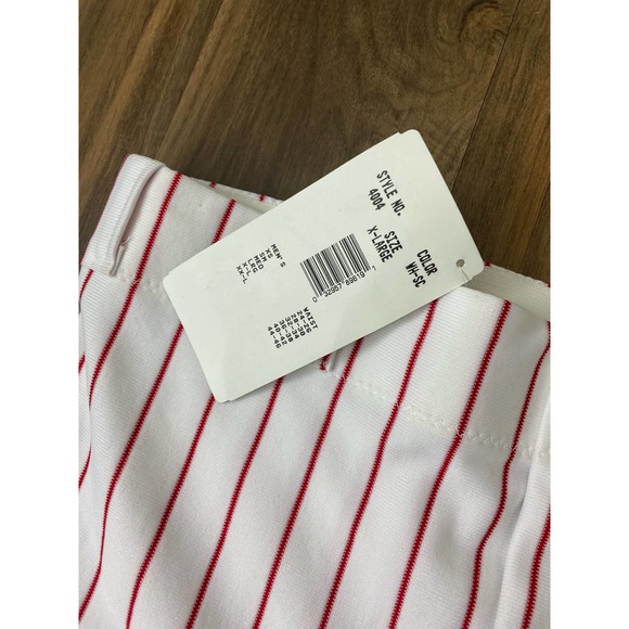 VTG RETRO NEW W/TAGS Bike pinstripe white red baseball pants, XL - Picture 4 of 5